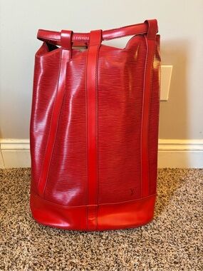 Red LV Epi GM Randonneé Tote Bag